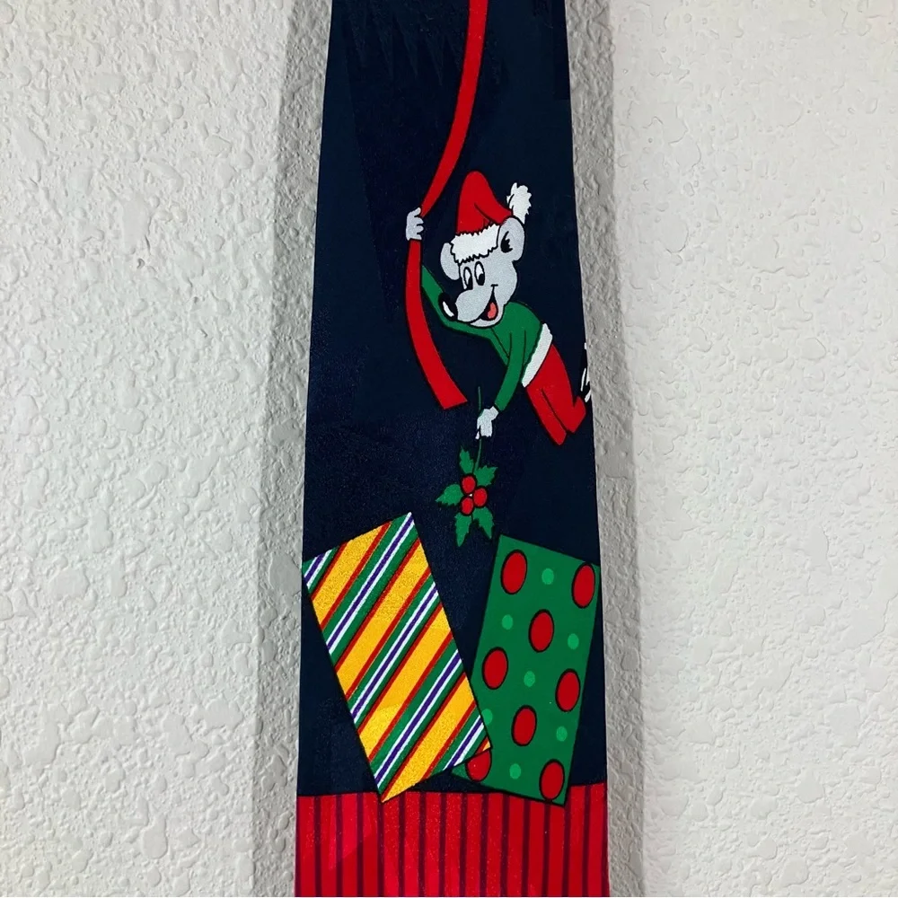 SILK Christmas Ties Bundle of 2 Colorful Holiday Festive Black Navy Office Party